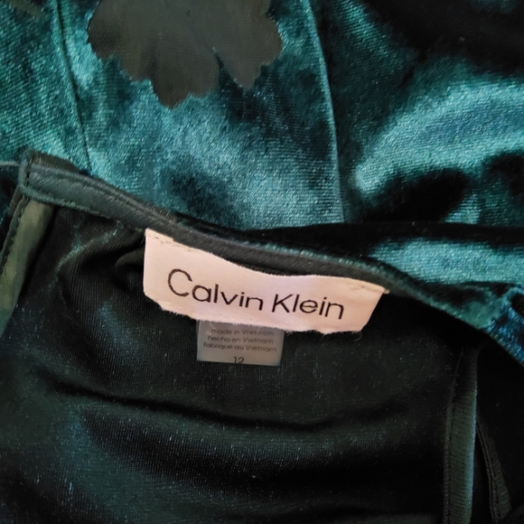 Calvin Klein Floral Velvet Faux Wrap Maxi Dress - Picture 6 of 10